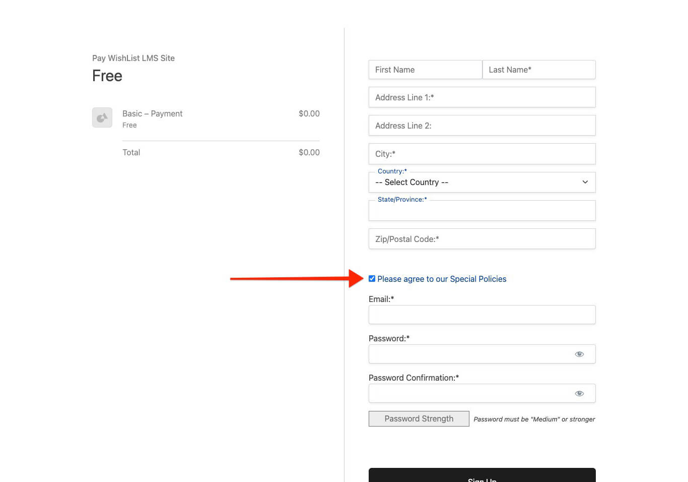 Clickable checkbox preview