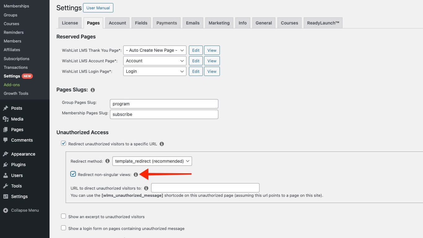 Unauthorized redirect non-singular views