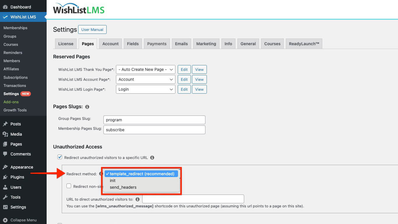 Unauthorized Redirect Methods in WishList LMS