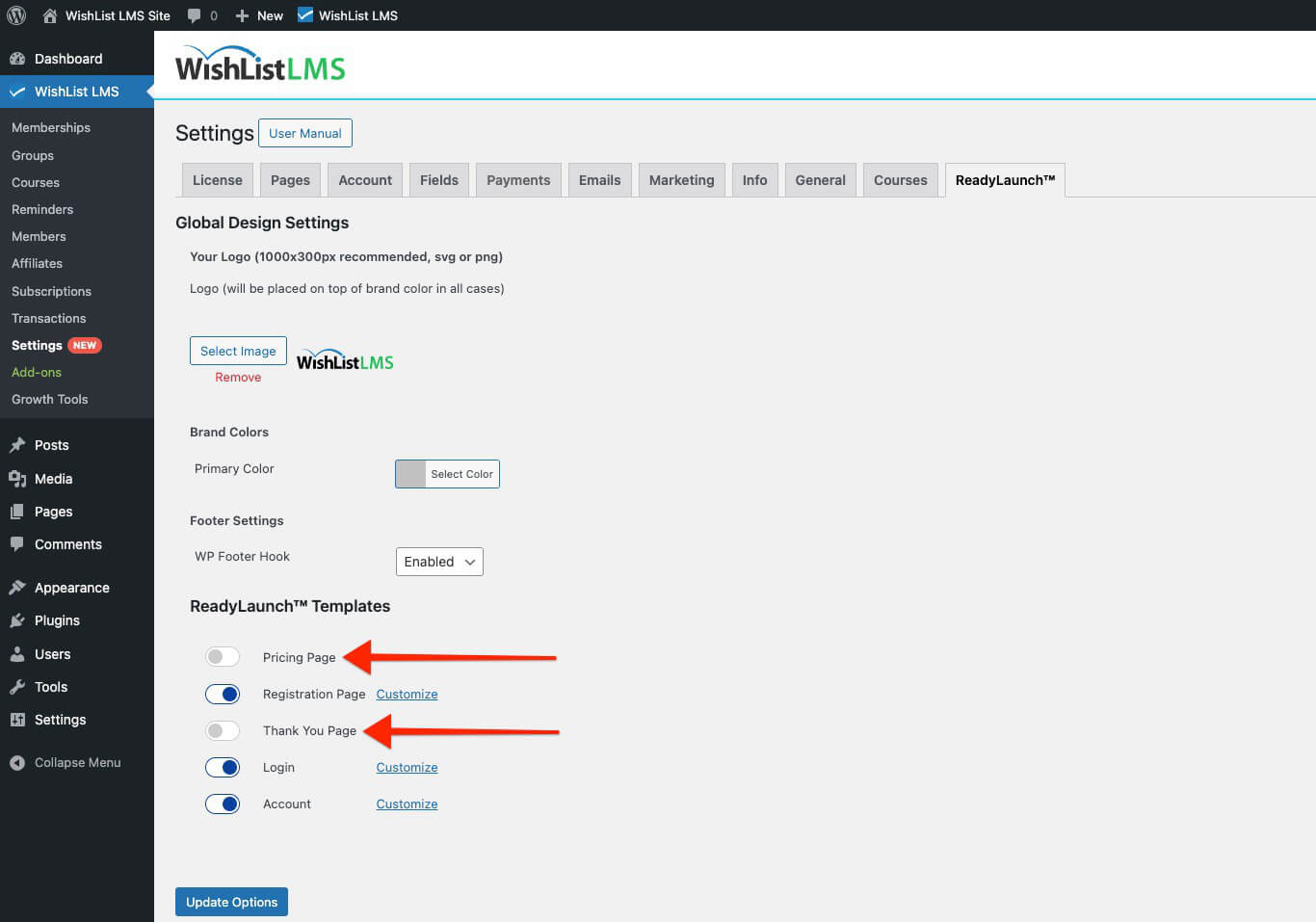 Various LaunchPad templates disabled