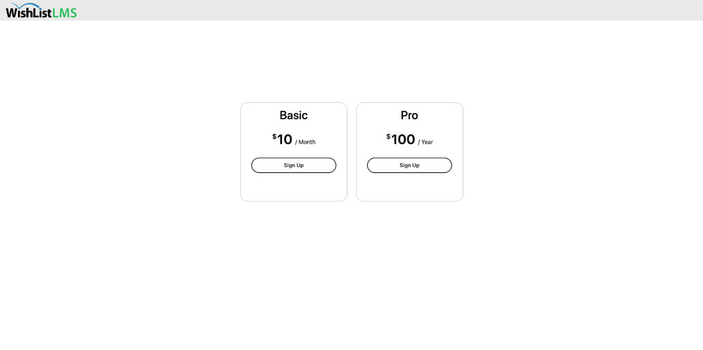 Default pricing page