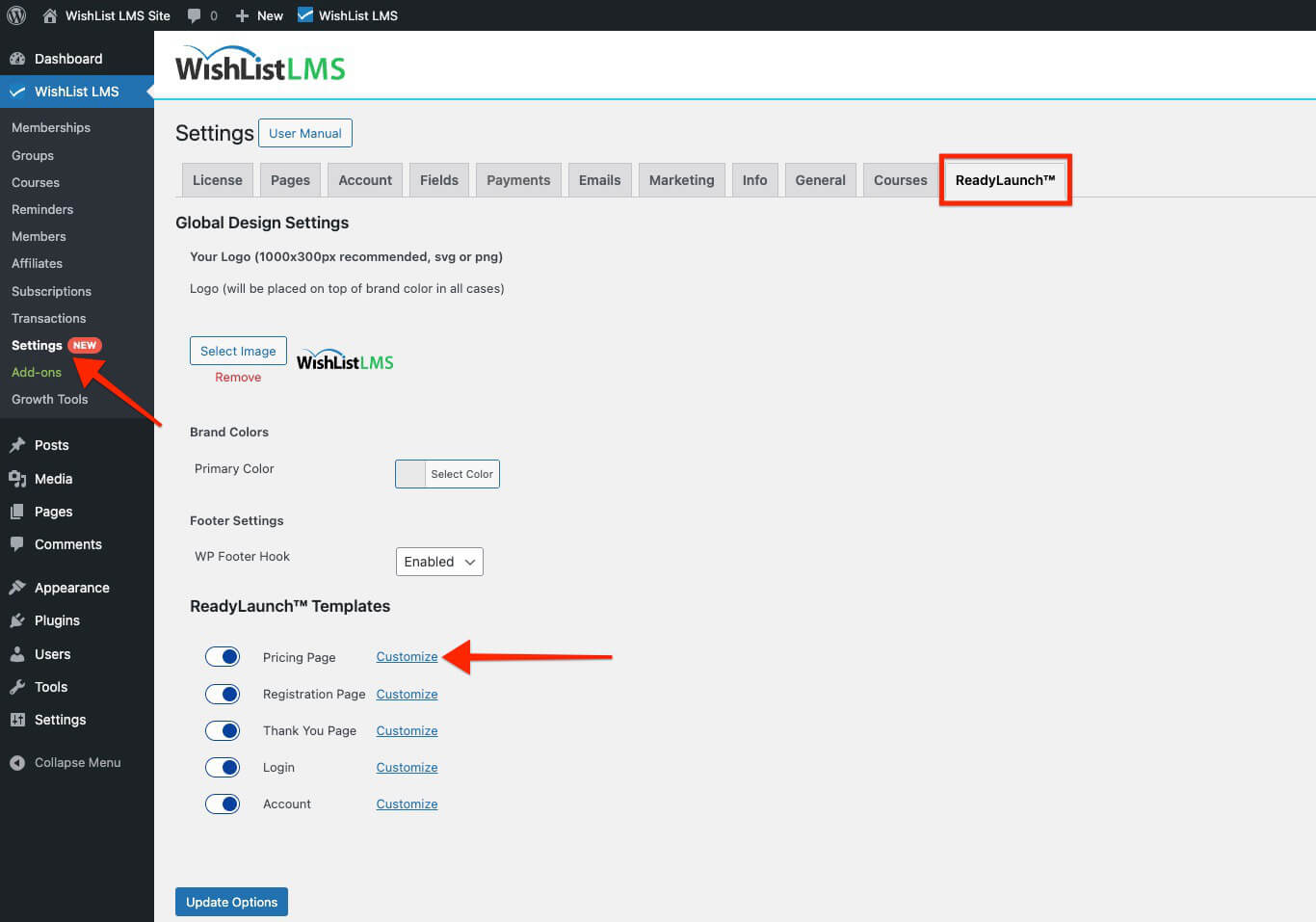 WishList LMS LaunchPad tab