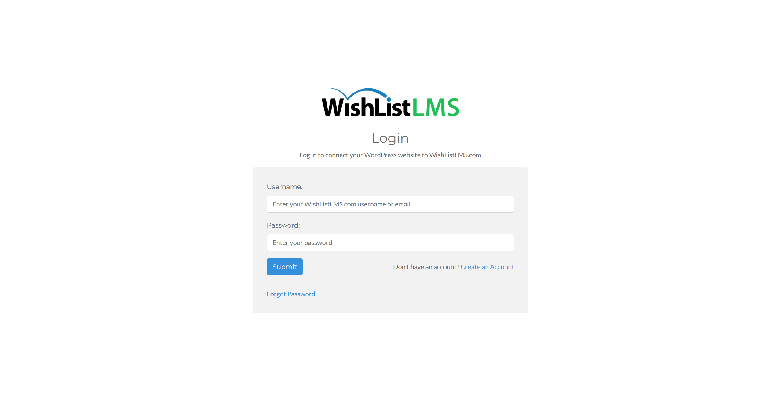 WishList LMS Account Credentials