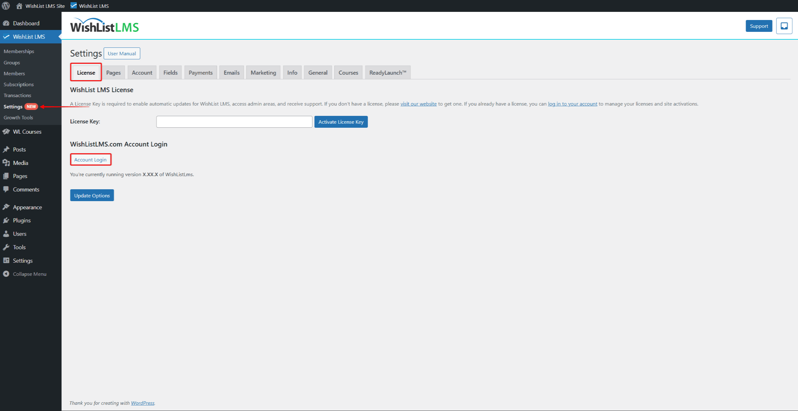 WishList LMS Account Login