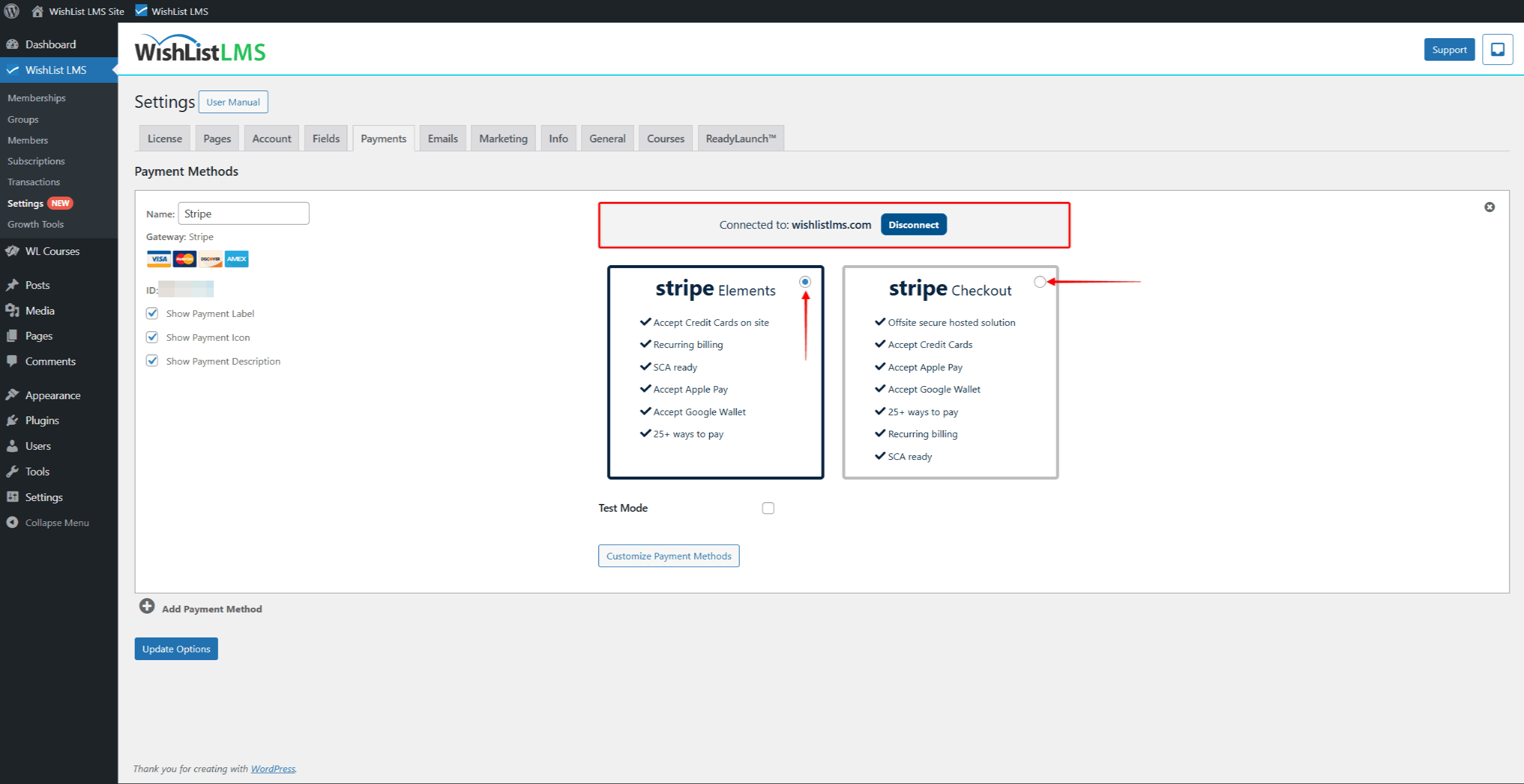 Stripe Account Connected
