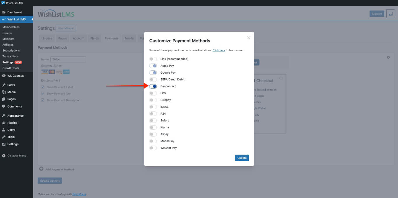 Bancontact payment method