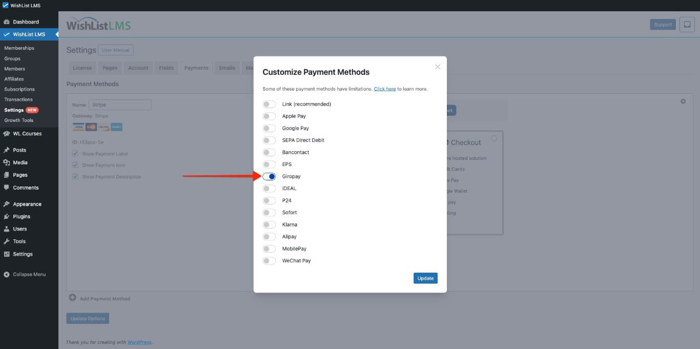 Giropay payment method