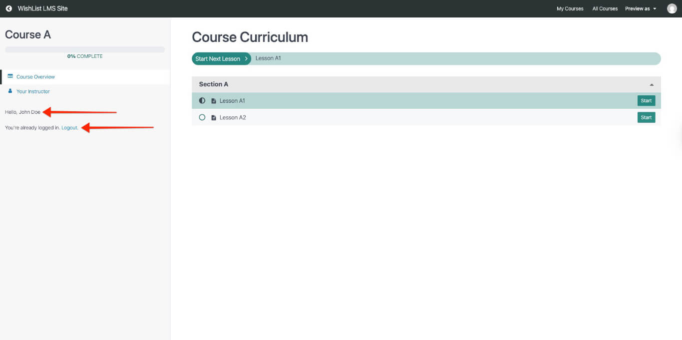 Vista previa de los usuarios conectados