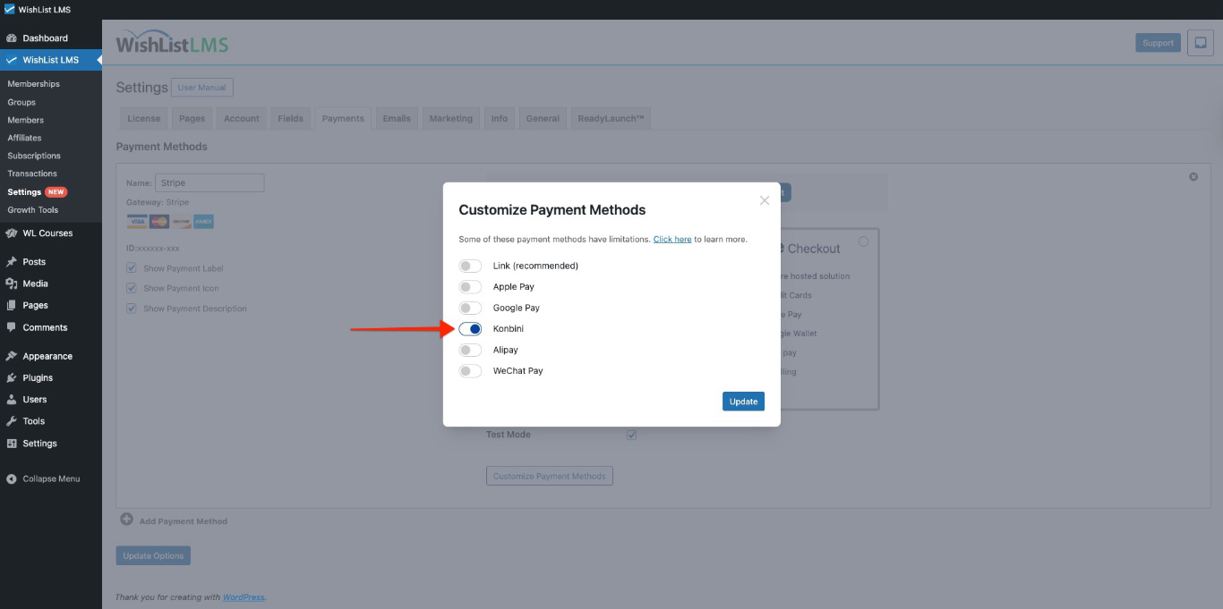 Konbini payment method