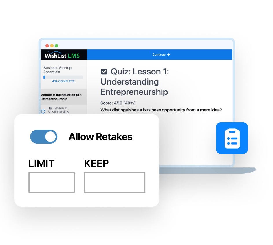 ALLOW MULTIPLE ATTEMPTS TO IMPROVE SCORES