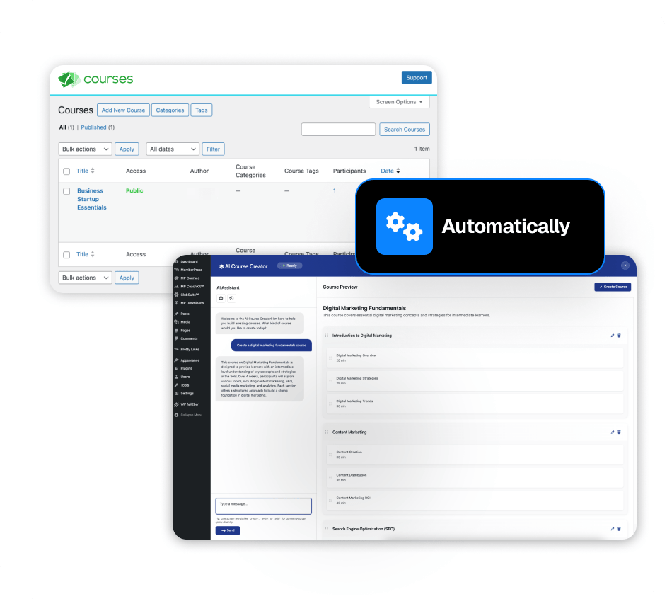 Save Setup Time With Automatically Generated Course Pages