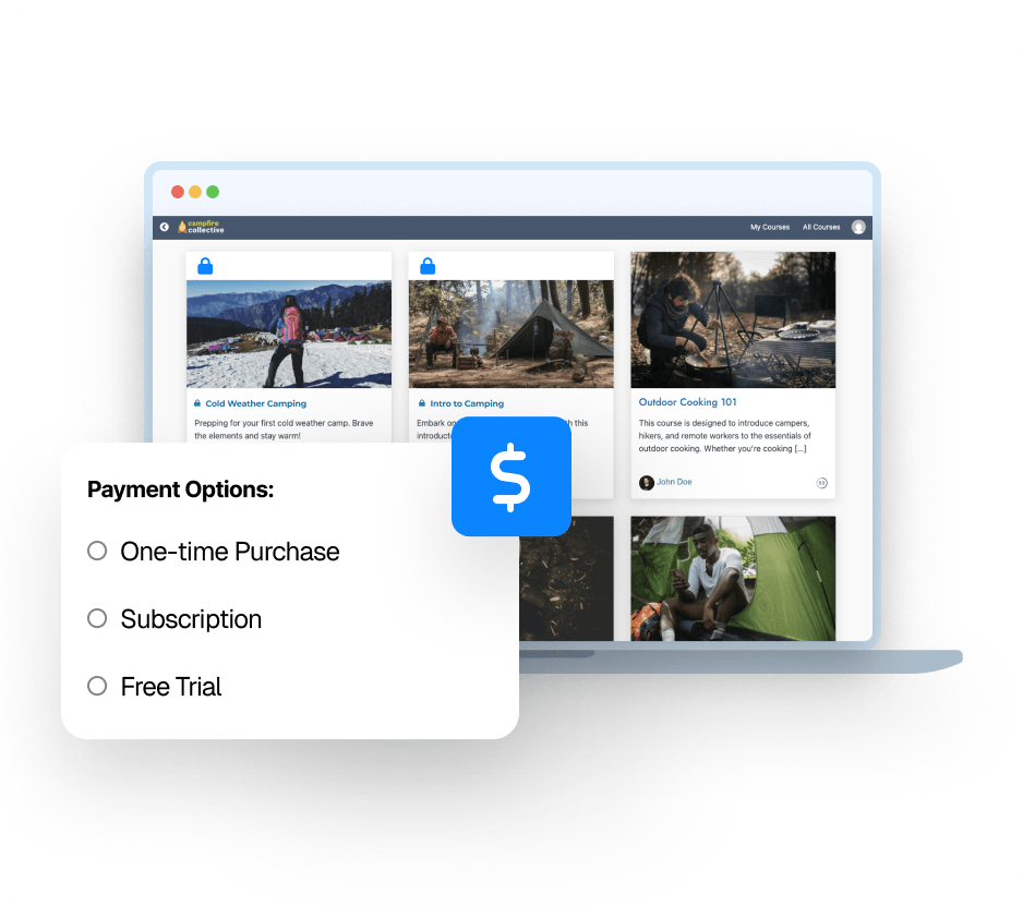 Sell Courses as One-Time Purchases or Subscriptions